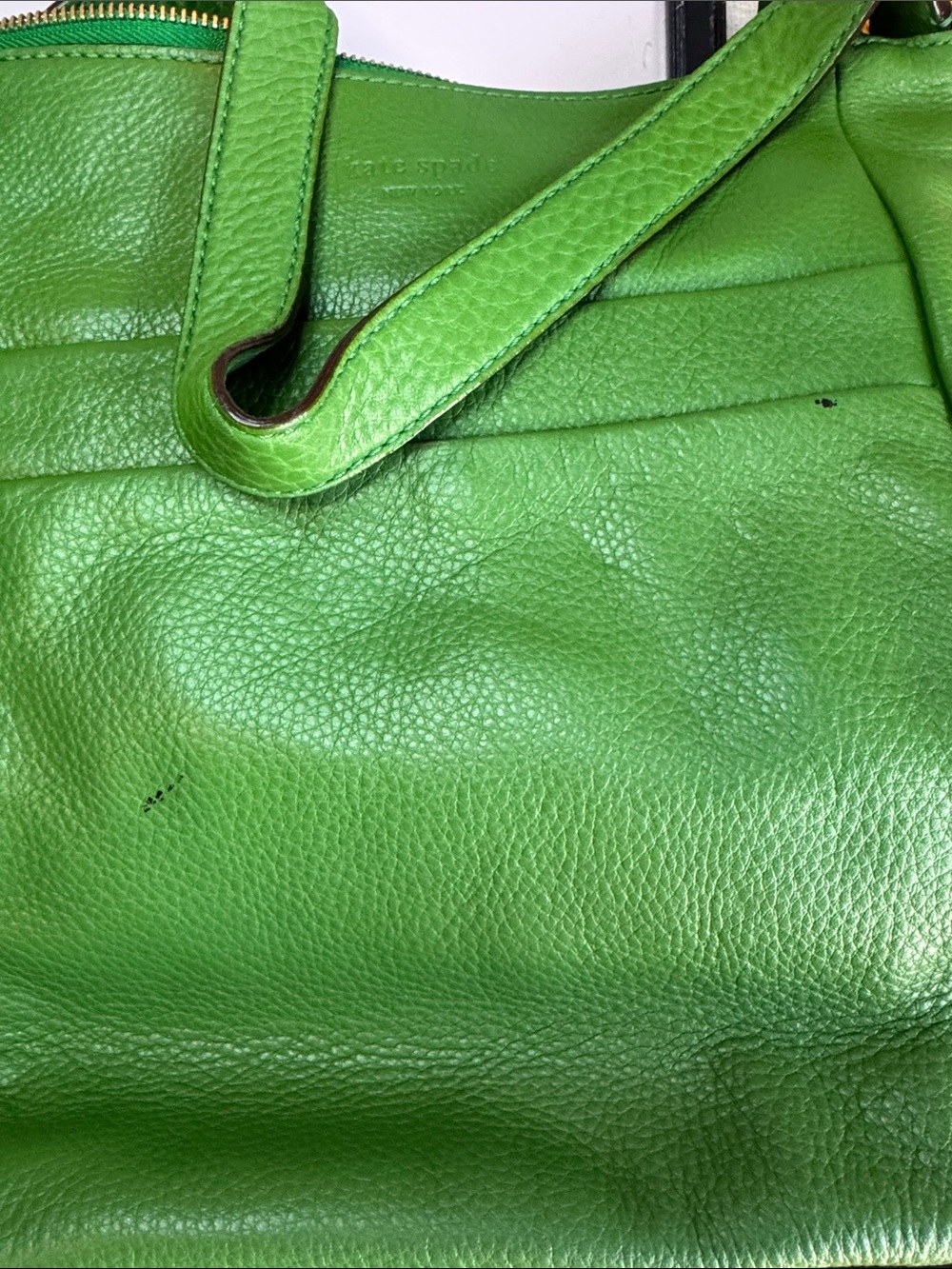 kate spade Bright Green Leather Shoulder Bag - Picture 6 of 6